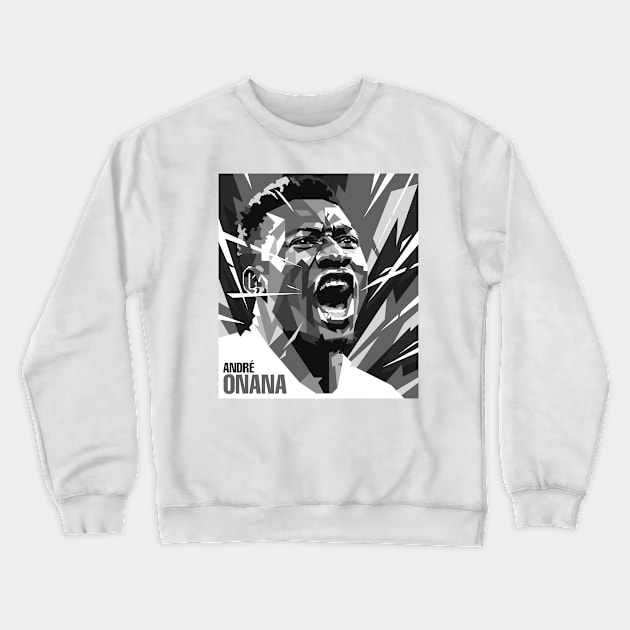 Andre Onana Illustration in Grayscale Crewneck Sweatshirt by RJWLTG